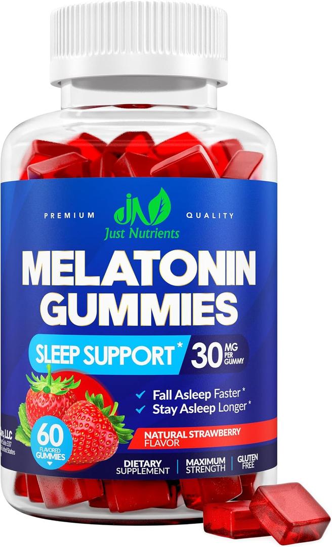Melatonin 30mg Gummies for Adults, Zero Sugar (2 Month Supply) (EXP 11/01/27)