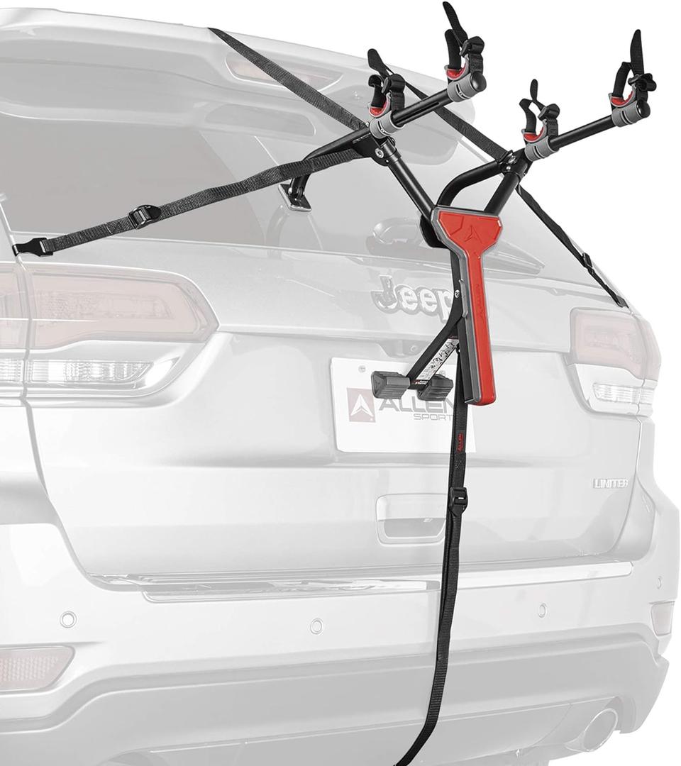 Allen Sports Ultra Compact Folding 2-Bike Trunk Mount Rack, Model MT2-B (2-Bike, Red/ Black)