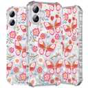 Hocase for iPhone 16 Plus Case, with [Curly Wave Edge & Shiny Design] [Compatible with MagSafe] [Reinforced Corners] Slim Fit Shockproof Protective Phone Case - Pink Butterfly