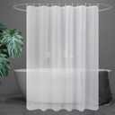 UFRIDAY Frosted 74 inch Shower Curtain Liner,PEVA Plastic Waterproof Long Shower Curtain Liner with 3 Big Bottom Magnets 74 inch Long Length with Rustproof Grommets Frosted Shower Curtain,71x74