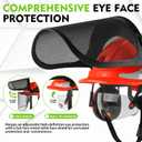 GREEN DEVIL Chainsaw Safety Protective Helmet Forestry Helmet with Build-in Visor Mesh Face Shield Ear Muffs 4 in 1 Ideal for Arborist Tree Work DIY Outdoor Logging Hard hat
