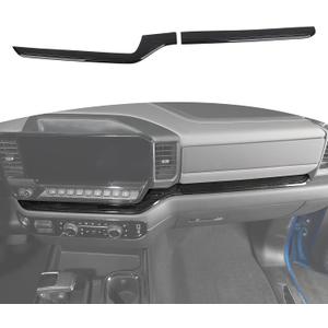 RT-TCZ for Silverado Dashboard Panel Trim Compatible with Chevy Silverado 2022 2023 Black Wood Grain Interior Accessories 2pcs