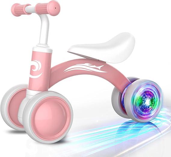 Baby Balance Bike Toys for 1 Year Old Girl Gifts, 10-36 Month Toddler Balance Bike, No Pedal 4 Silence Wheels & Soft Seat Pre-School First Riding Toys, 1st Birthday Gifts