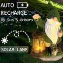 Teaeeno Gnome Garden Decor Statue Solar Gnomes Decorations for Yard with Lantern Light Outdoor Decorations for Patio Mom Gift