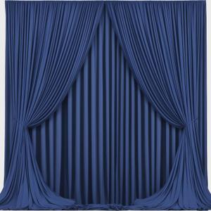Navy Blue Backdrop Curtains - Wrinkle-Free Polyester Photography Drapes for Wedding, Baby Shower, Birthday, Graduation Party Decorations - 16 X 10FT (W4' x H10'(4 panels))