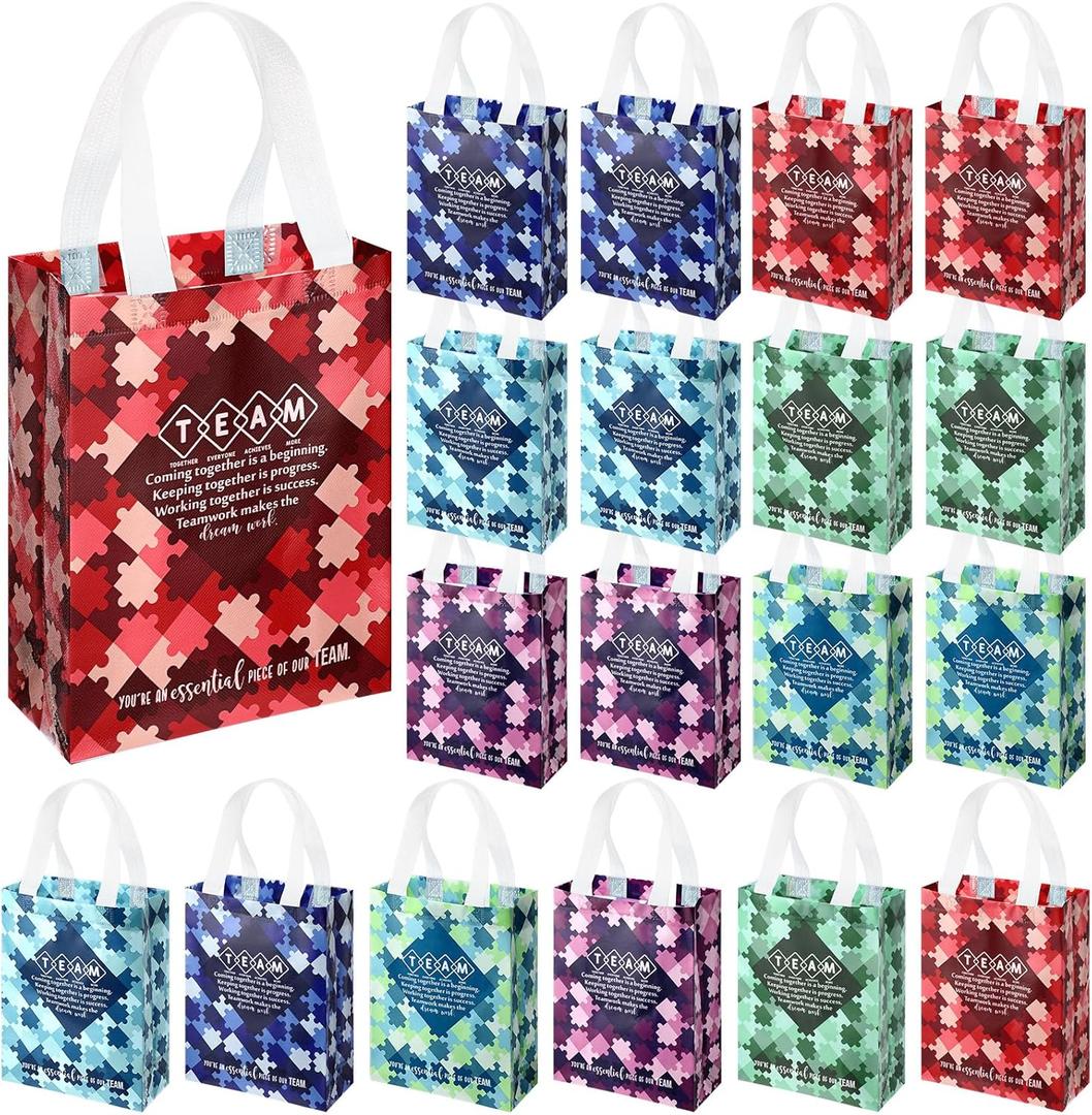 Sweetude 36 Pcs Team Appreciation Nonwoven Gift Bags with Handle Bulk 10" x 8" x 4" Reusable Tote Wrapping Bags for Coworker Team Employee Staff Party Supplies Decor
