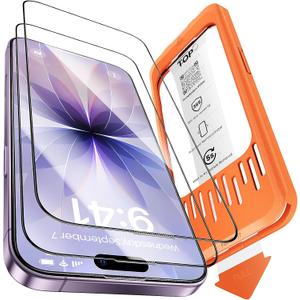 Yriklso 2-Pack for iPhone 17 Screen Protector,Military Grade Shatterproof,Bubble-Dust Free Box,9H+ HD Tempered Glass,Scratch & Smudge Resistant for iPhone 17 6.3 inch