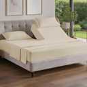 Flex Top Split Head King 4 Piece Sheet Set - Soft, Breathable & Cooling Bed Sheets Set - Hotel Luxury Bedding for Women & Men with Deep Pockets - Wrinkle Free & Fade Resistant - Oeko-Tex - Off White