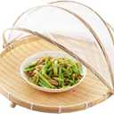 Bread Boxes, Vietnamese Food Serving Tent Tray Mesh Food Storage Basket Home Food Storage Basket with Mesh Gauze Cover Container (Beige S)