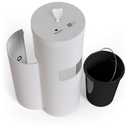 Wipex White Wet Wipe Dispenser with Trash Bin: Durable Steel & Premium Silicone Port, Floor Stand for Gym Wipes - Fits Sanitizing Refill Rolls, Perfect for Schools, Fitness, & Public Facilities