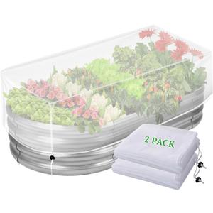 2 Pack Garden Netting for Raised Beds, Durable Ultra Fine Mesh Plant Covers with Drawstring to Keep Small Animals Pest Out,Raised Bed Bird Barrier Screen for Protecting Flowers Vegetables Fruits Crops