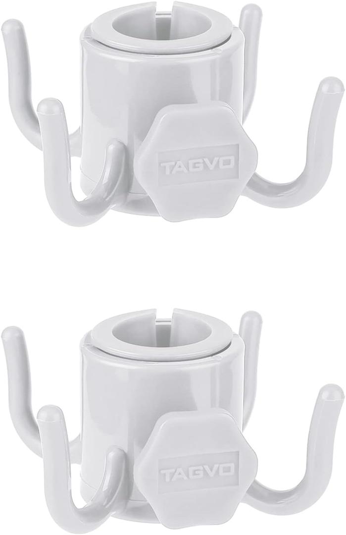 Beach Umbrella Hanging Hook, 2 Pack Umbrella Hooks Hanger, 4 Prongs Beach Umbrella Hanging Holder, Beach Accessories for Beach Camping Trips (2 pcs white)