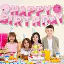 Ghost Spider Web Birthday Party Banner, Pink Spider Banner Flags Pre-strung Spider Web Birthday Flags Sign Party Supplies (pink)