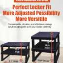 Piffny Adjustable Locker/Cabinet Organizer Shelf, 2 Pack, Adjustable Width and Height, Ideal for School, Office, and Gym Lockers (New Version) (Black)