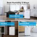 FreAire 2500Sq.Ft Dehumidifier, 34Pint Dehumidifiers for Home, Quiet Dehumidifier for Basement, Bedroom, Bathroom, with 6.56FT Drain Hose, 0.66Gal Water Tank, 3-Color Humidity Light