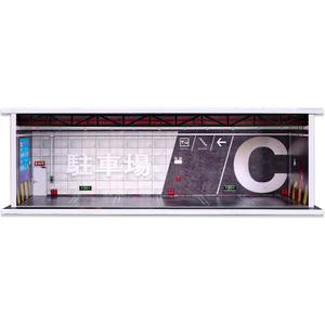 Malamfans 1/64 for Hot Wheels Japanese Style Parking Scene Display Box - 1/64 Scale Die-Cast Model Car Display Case with LED Lights and Acrylic Lid, Real 6 Parking Spaces