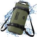 25L Waterproof Dry Bag - Motorcycle Luggage Tail Bag with Straps for Back Seat, Roll Top Lightweight Waterproof Backpack Sack for Travel, Swimming, Boating, Kayaking, Camping and Beach (Olive)