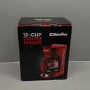 MELLERHOME 12-Cup Red Coffee Maker - Perfect for Home or Office, Borosilicate Carafe, Auto-Off, Reusable Filter, Anti-Drip, Keep-Warm Function, Clear Water Level Window, Red Kitchen Accessories
