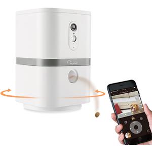 Petalk AI II Dog Camera Automatic Treat Dispenser, 5G WiFi Pet Camera with 180° Pan Full-Room View,Night Vision,Two Way Audio for Dogs and Cats,Compatible with Alexa