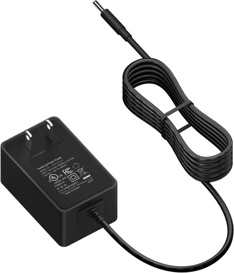 19V Charger for Eufy RoboVac 11 11S 12 15C 25C 30C 35C Series for Eufy HomeVac H30, Pure Clean & Coredy Robotic Vacuum Cleaner Model R300 R580 T2108 T2102 PUCRC90 PUCRC15 Adapter Power Cord 6Ft