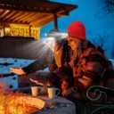 RANCOVY LED Beanie with Light, Unisex USB Rechargeable Headlamp Beanie Flashlight Beanie Hat for Men Women (Pink)