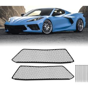 2Pcs Front Mesh Inner Grille Guard,Aluminum Honeycomb Radiator Grille Guards Car Mesh Body Bumpers Cover Accessories for Corvette C8 Stingray Convertible/HTC 2020-2024