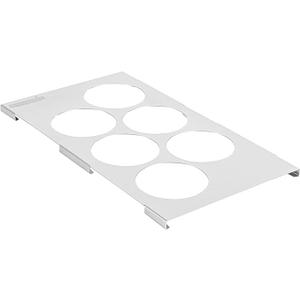 Restaurantware Squeeze Bottle Template Pack of 1 Stainless Steel 6 Hole Holder Top, 2.93" Diameter Fits 1/ 3 Size Food Pans, Dishwasher Friendly Integrated Lip Design Holder Top for Condiment Bottles