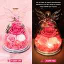 Gifts for Women Preserved Rose Forever Flower in Glass Angel Figurines Fresh Flowers for Delivery Prime Mothers Day Birthday Gifts for Mom Real Pink Roses for Grandma Sister Wife Her from Daughter