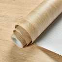 Haimin Wallpaper (24in X 393in) Wood Contact Paper Peel and Stick Self-Adhesive and Removable Wallpaper for Cabinet Wall Furniture Countertop Kitchen Room Wood Grain Wall Paper (Yellow Oak)