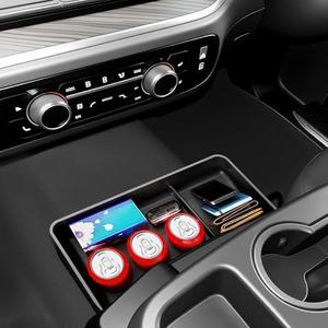 DAZANZAN Center Console Hanging Organizer Tray for Chevy Silverado/Sierra 1500(2019-2026) & Silverado/Sierra 2500HD 3500HD(2020-2026) Accessories(Split-Bench Folding Seat Only) Black