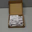 10Ft Extension Cord with Multiple Outlets, Flat Plug Surge Protector Power Strip 10 Ft Long Cord, 8 Outlets & 4 USB Ports (2 USB C), Desk Charging Station for Home Office, College Dorm Room Essentials (White)