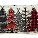 AVOIN colorlife Watercolor Red and Black Buffalo Plaid Christmas Trees Long Lumbar Pillow Cover 14 x 36 Inch, Winter Holiday Long Body Pillow Case for Bed Sofa Bench