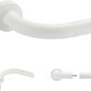 Matte White Disc Curtain Rods, 28-48 Inches Window Curtain Rod,Adjustable Room Darkening Drapery Rod with Aluminum Finials and Brackets,Wrap Around Design