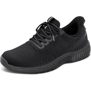 Orthofeet Women's Orthopedic Knit Kita Hands-Free Sneakers (8.5 Wide, All Black)