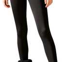 Sunzel Fleece Lined Leggings Women High Waisted Tummy Control Winter Warm Thermal Workout Yoga Pants Tights for Cold Weather (Large, Black)