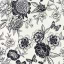 Arthome Peel and Stick Wallpaper Self Adhesive Floral Contact Paper Black Rose Vintage Vinyl Wall Paper Removable Decorative Film for Room and Furniture Decoration (17"120")