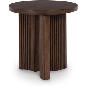 Signature Design by Ashley Korestone Contemporary End Table with Curved Legs, Dark Brown