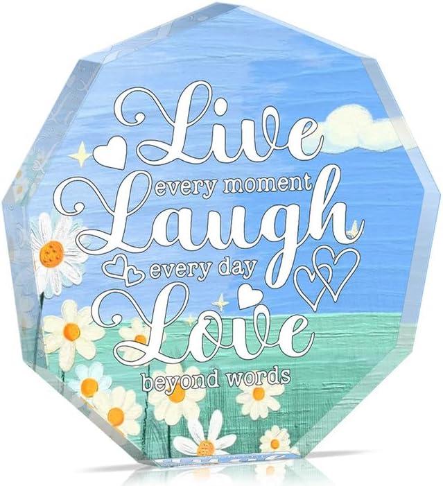 Home Decor Living Room Blue Kitchen Decor Daisy Gifts For Sister Friends Mom Birthday Christmas Decorations For Home Funny Living Room Decoration Acrylic Desk Decoration