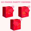 JOYIN 30 Pcs 4.5" Valentines Day Red Gift Bags, Treat Bag with Cards, Paper Goodie Bag with 3 Gold Foil Designs, Valentines Small Goodie Gift Bags for Cookie Snack Storage,Wedding Party Favor
