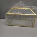 12.6" x 6" x 9" Wedding Card Box with Slot and Lock, Glass Card Holder for Party Reception, Centerpiece, Home Decorative, Gold (Glass Box Only) Slot Length 7.3 Inche