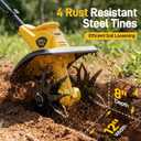 Cordless Tiller Cultivator, 12" Tilling Width, 8" Depth, 2x4.0Ah Batteries