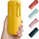 Small Water Bottle 10oz, Small Insulated Water Bottle for Hot&Cold Drinks, Water Bottle Purse with Carry Handle - 100% Leakproof Perfect for School, Travel(Yellow)