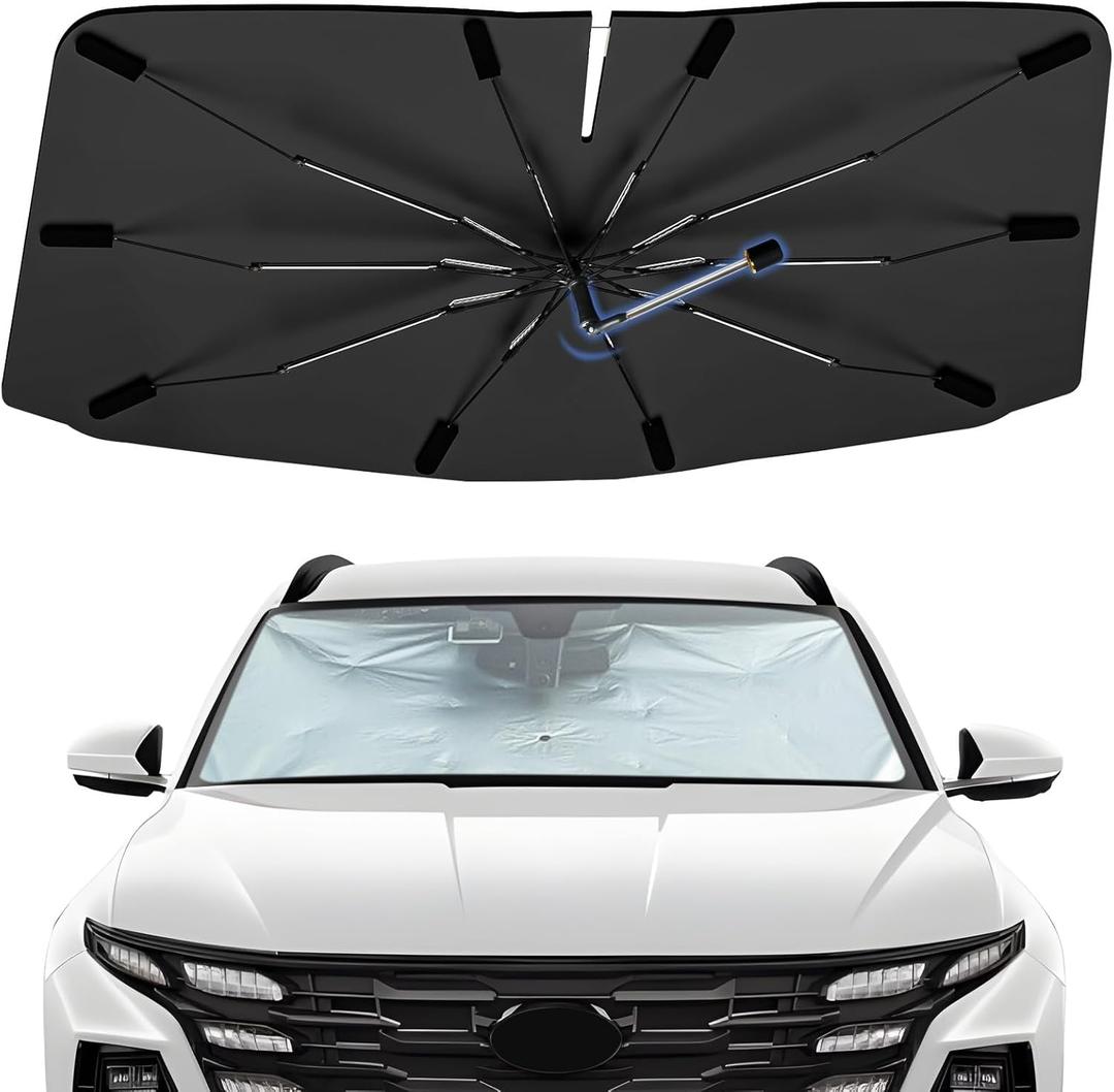 Windshield Sun Shade Umbrella for Hyundai Tucson 2010-2025, Foldable Car Sunshade for Front Window, Highly Reflective Auto Sun Shield Visor for UV Protection, Keep Car Cool Accessories