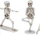 Yoga Pose Skeletons Ivory Tone 6 inch Resin Figurines Set of 4