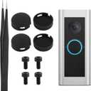 Doorbell Button Replacement, Round Doorbell Push Button Replacement with Screws, Video Doorbell Buttons, Doorbell Push Button Switch, Repair Split Cracked Broken Button (Black)