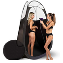 Large Deluxe Spray Tan Tent – Pop Up Tent Portable Tanning Booth with Carry Case – Clear Window for Perfect Spray Tanning – Extraction Fan Opening – Easy Clean Spray Tan for Home & Salon
