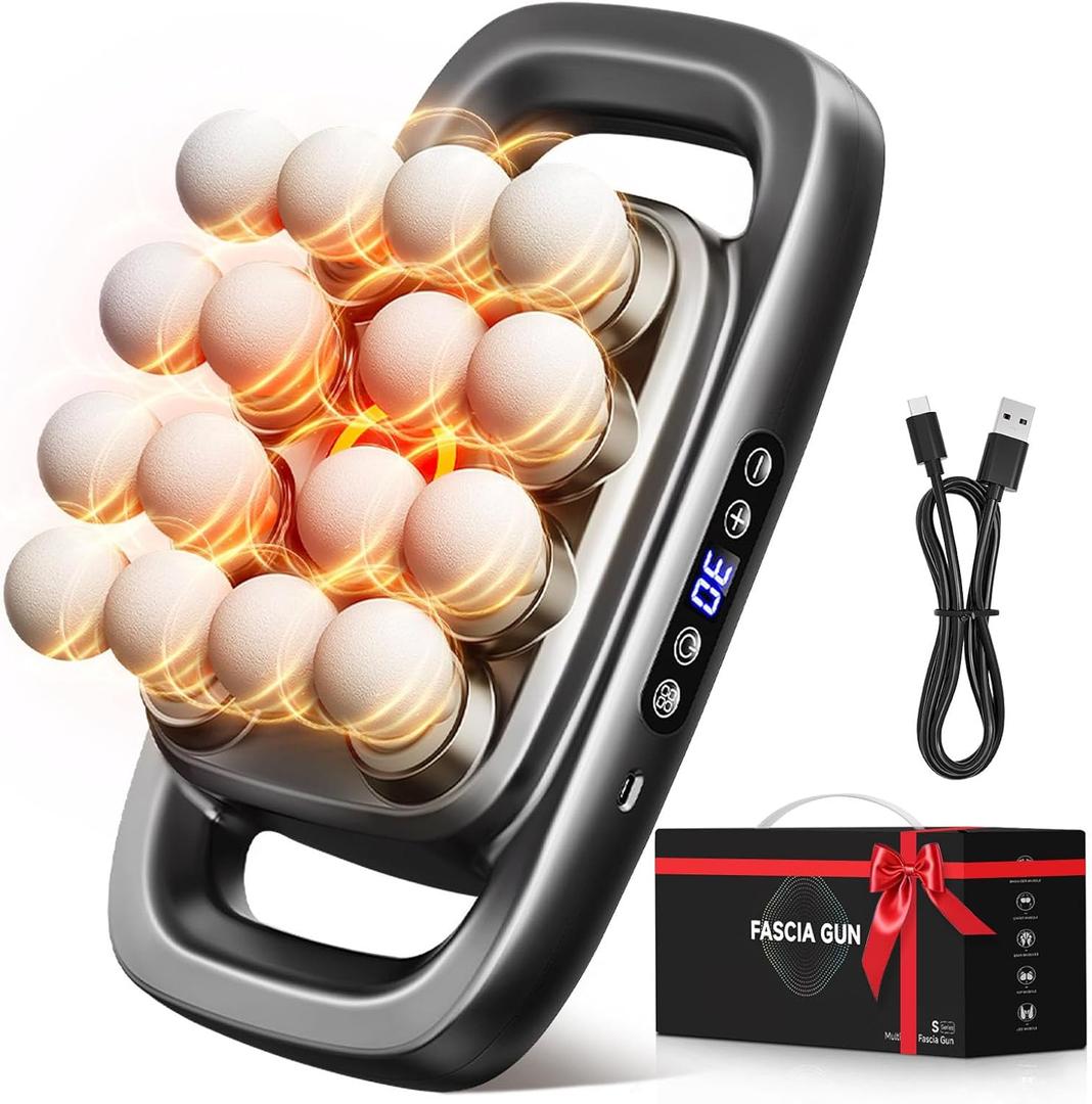 2026 New 16-Head Deep Tissue Percussion Massage Gun  Quiet Muscle Massager for Full Body, Up to 30 Intensity Levels, Cordless Rechargeable for Back, Legs, Shoulders & Recovery.Black