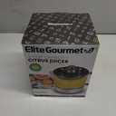 Elite Gourmet ETS623 BPA-Free 40-Watt Electric Citrus Juicer, Compact, Large Volume, Pulp Control, Oranges, Lemons, Limes, Grapefruits with Easy Pour Spout, 24oz, Black/Stainless Steel