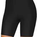 Lecieldusoir Women's Swim Shorts High Waisted Board Shorts UPF 50+ Bathing Trunks Swimsuit Boyshorts Bottoms, Size Large