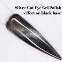 2 x Clear Glitter Silver Cat Eye Gel Nail Polish10ML (magnetic not included)